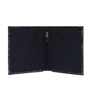 Cartera Bifold Delgada de Cuero Genuino Grabado para Hombre, Diseño Premium con Patrón Animal, Azul Marino Gris Texturizado, Tamaño de Bolsillo, Artículo de Regalo - Product Image 4