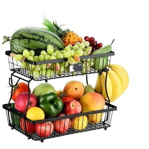 Panier décoratif de comptoir au design personnalisé, élégant, pour centre de table, panier à fruits en métal filaire - Product Image 1