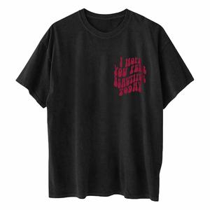 เสื้อยืดพิมพ์ลายไซส์ใหญ่สำหรับผู้หญิง ทรงหลวม สวมใส่สบาย ไหล่ตก คอกลม แขนสั้น ผ้าถักโพลีเอสเตอร์/สแปนเด็กซ์ เสื้อฤดูร้อน มีโลโก้ - Product Image 3