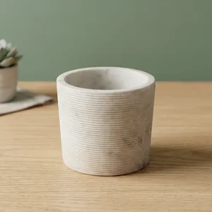 Vase rond en marbre pour table, décoration intérieure minimaliste, salon, durable, toutes saisons - Product Image 6