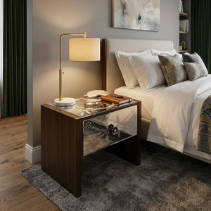 Mesa Auxiliar de Estilo Veneciano con Espejo, Mesa de Centro con Espejo de Estilo Antiguo |   Muebles Decorativos para Sala de Estar, Dormitorio y Hogar - Product Image 1