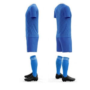 Conjunto de Uniforme de Fútbol Sublimado Personalizado, Cuello Redondo Azul, Manga Corta, Absorbe la Humedad, Equipación Deportiva para Hombre, Ajuste Atlético para Todas las Temporadas - Product Image 2