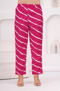 <b>Women</b> Pink Striped <b>Kurta</b> Set with Pants | Cotton Printed Kurti Pant Set | Casual & Festive Wear Ethnic Outfit for Ladies - Product Image 4