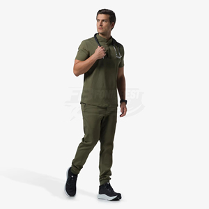 Blusa de Uniforme Médico para Mujer, Color Verde Oliva, con Bolsillo para Estetoscopio, Tejido de Algodón y Poliéster, Personalizable - Product Image 5