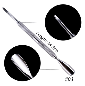 Outil professionnel pour repousser les cuticules des ongles, instrument de manucure en acier inoxydable pour une routine de soin des ongles efficace - Product Image 3