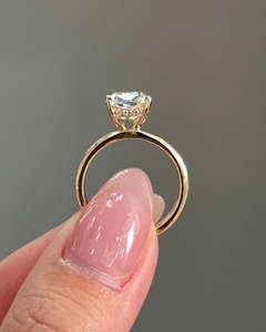IGI Certified Elongated Cushion <b>Thick</b> Band Engagement <b>Ring</b>, 14k Gold <b>Thick</b> Band Cushion Lab Grown Diamond <b>Ring</b> - Product Image 4