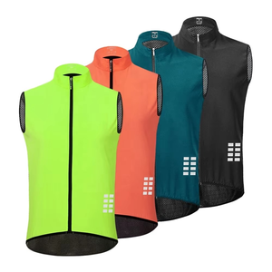 Chaleco de Ciclismo sin Mangas Reflectante Cortavientos Unisex de Alta Visibilidad en Verde Neón, Naranja, Verde Azulado y Negro con Malla Trasera y Cremallera Delantera - Product Image 6