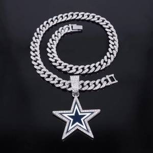 Pendentif étoile en argent plaqué rhodium pour homme, serti de diamants de laboratoire, chaîne hip-hop, bijoux à porter au quotidien - Product Image 4