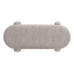 Panca Ovale Imbottita Hugo da 49 Pollici con Vano Portaoggetti per Bambini in Tessuto Bouclé - Product Image 2