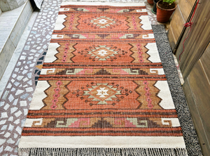 Tapis de couloir fin en jute naturel, couleur unie, fait main, à poils ras, bords festonnés, écologique, style bohème et rustique, pour la décoration intérieure, Kilim - Product Image 6