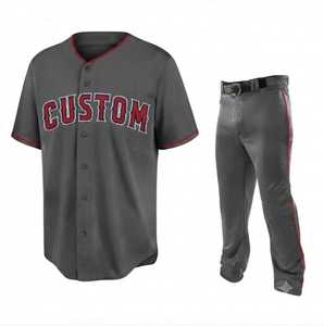 Uniforme de Béisbol Personalizado para Hombre, Pantalón Gris Carbón, Cintura Elástica, Secado Rápido, Malla Transpirable, Tela 100% Poliéster, Serigrafía - Product Image 1