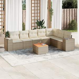 Conjunto de Sofás de Jardín en Color Beige Crema - Product Image 1