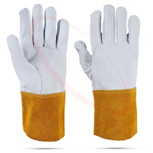 Guantes de soldadura de cuero dividido de piel de vaca azul de la mejor calidad, duraderos y transpirables con forro completo para uso diario - Product Image 2