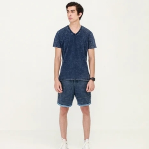 Shorts en jean pour homme toutes saisons, entièrement personnalisables, streetwear, 360g, 100% coton, respirant, séchage rapide, haute qualité, couleur personnalisable - Product Image 1