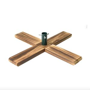 Support de base pour sapin de Noël en métal et bois de hêtre avec piquet, support robuste pour sapins vivants jusqu'à 8 pieds - Product Image 3