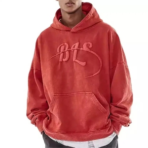 Sweat à capuche de haute qualité 400GSM 100% coton, impression en relief, logo personnalisé, streetwear unisexe, sweats à capuche surdimensionnés Sialkot - Product Image 1