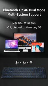 คีย์บอร์ดไร้สายแบบมีไฟ RGB รองรับบลูทูธ คีย์บอร์ดขนาดกะทัดรัดสำหรับ iPad แท็บเล็ต แล็ปท็อป รองรับหลายระบบ iOS Android Windows Mac Office - Product Image 4
