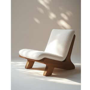 Fauteuil lounge minimaliste en teck - Product Image 1
