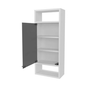Mobile da Bagno Bianco con Armadietto Portamedicinali, Anta a Specchio e Vano Aperto - Product Image 4