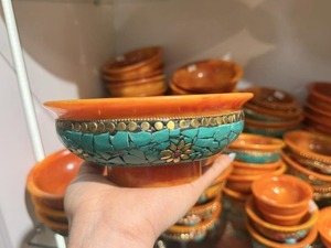 Nexavelle Buddhist Heritage <b>Bowl</b> Handmade Resin Epoxy <b>Salad</b> & <b>Serving</b> <b>Bowl</b> with Himalayan-Inspired Artistic Design for Elegant - Product Image 2