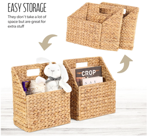 Hanging <b>Wall</b> Water Hyacinth <b>Storage</b> <b>Basket</b> Handmade <b>Storage</b> <b>Basket</b> - Product Image 3