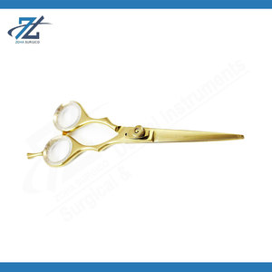 Barber Scissors Professional Salon Use Stainless Steel Sharp Blades Beauty Manicure <b>Care</b> Gold Color Pakistan - Product Image 2