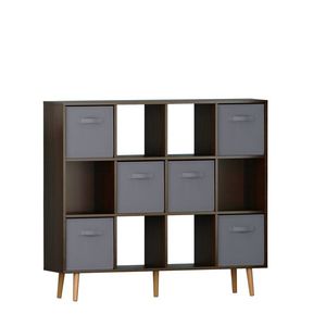 Libreria in Legno di Quercia Antico Moderno, Scaffale Marrone per Soggiorno o Hotel, Arredamento per la Casa - Product Image 5