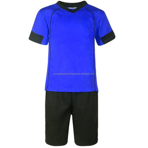 Maillot de football classique survêtement bleu rouge rayure manches longues séchage rapide 100% polyester entièrement sublimation impression hommes adultes - Product Image 2