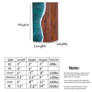 Urna Funeraria Artesanal de Madera de Palisandro con Resina de Ola Oceánica, Recuerdo Conmemorativo - Product Image 4