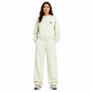 Conjunto de Sudadera con Cuello Alto y Pantalones Anchos para Mujer, Dos Piezas, Estilo Casual Urbano, Conjunto Coordinado de Felpa Suave, Proveedor de Chándales - Product Image 1