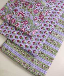 Tela india artesanal con estampado a mano, tela de algodón estampada a mano para vestidos, lista para exportación a granel, venta al por mayor directa de fábrica - Product Image 1