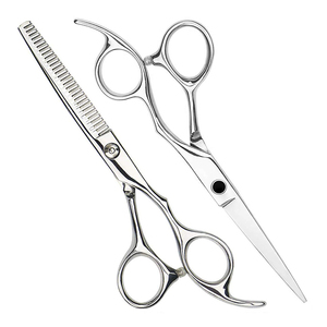 Professional Stainless Steel Lightweight Black Red Sharp Blade Tip Hair Styling Scissors for Beauty Salon Hair Cutting <b>Thinning</b> - Product Image 1