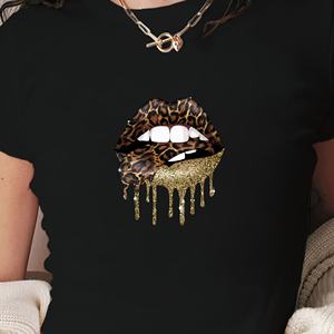 เสื้อยืดผู้หญิงสั้นพิมพ์ลายปากเสือดาวสไตล์ Y2K - Product Image 4