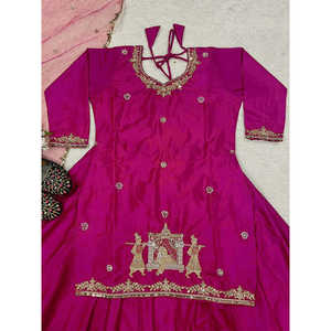 Fancy <b>Top</b> <b>Lehenga</b> with Sequence Multi Needle Embroidery Work Elegant Dresses - Product Image 2