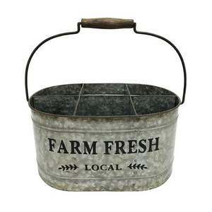 Porte-couverts galvanisé style ferme pour une décoration de cuisine champêtre alliant utilité et charme métallique vintage - Product Image 1