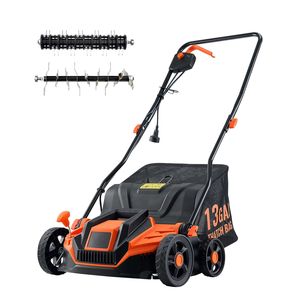 Scarificatore Elettrico 2-in-1 da 13 Ampere, Rasaerba con Filo da 13 Pollici, Sacco di Raccolta per Erba da 13 Galloni, Parti e Accessori - Product Image 1