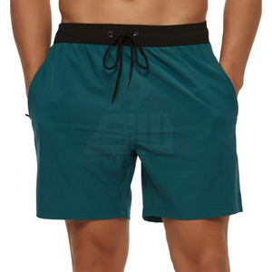Short de bain pour hommes 95% coton 5% élasthanne, tricoté, taille élastique, style boardshort, décontracté, pour la plage, imprimé numérique - Product Image 3