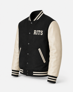 Rits Enterprises New Street Fashion Winter Coated <b>Long</b> Front Thin Leather Sleeve Brown Black <b>Men</b> Varsity <b>Jackets</b> Breathable - Product Image 4