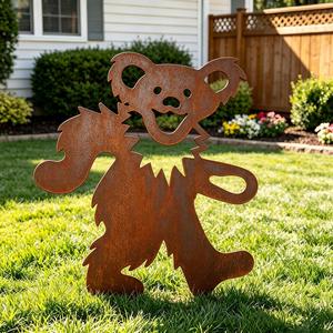Estaca de Jardín de Metal Rústico con Forma de Koala, Adorno de Hierro Vintage Resistente a la Intemperie con Recubrimiento en Polvo, Decoración Personalizada para Patio Exterior - Product Image 5