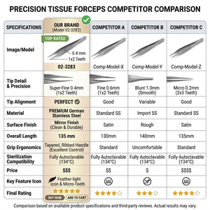 คีมผูกไหมเย็บแผลแบบพรีเมียม ขนาด 0.4 มม. ความยาว 135 มม. ผิวซาติน ไม่เป็นแม่เหล็ก ผลิตจากสแตนเลสสตีล คีมความแม่นยำสูง - Product Image 3
