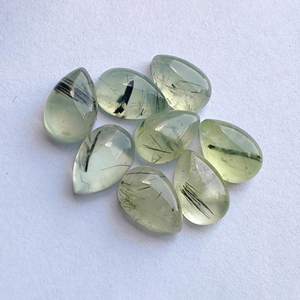 Cabochon de Prehnite Rutile Naturelle, Calibré, à Dos Plat, Forme Goutte d'eau, Forme Poire, Pierre Gemme en Vrac, Cabochon en Gros - Product Image 5