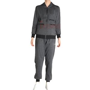 Top qualité femmes survêtements vêtements de rue femmes Gym vêtements de sport couleur grise survêtements Logo sur mesure pour les femmes - Product Image 1