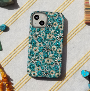 Coque de téléphone personnalisée en coton perlé à la main, design flamant rose estival, poignée douce, fermeture éclair, style indien - Product Image 1