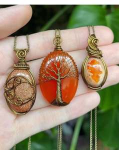 Artisan Wire Wrapped Red Stone Pendant - Product Image 2