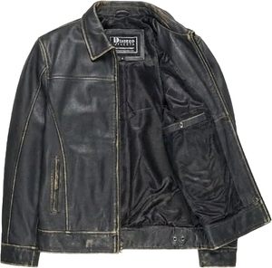 Diesel Men's Genuine Leather Moto <b>Jacket</b> Turn-down Collar Zipper Closure Solid Black Regular Length Autumn Wear - Product Image 1