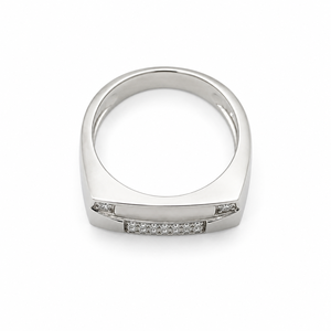 925 Sterling Silver Diamond <b>Mens</b> <b>Ring</b> High Polish Geometric Rectangle Wedding Party Daily Wear Gift Jewelry Band - Product Image 4