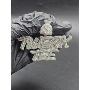 Pendentif personnalisé « TWERK TEE » serti de diamants Moissanite, collier Hip Hop, bijoux brillants, cadeau pour homme et femme - Product Image 4