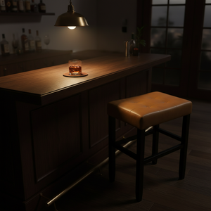 Tabouret de bar moderne en cuir PU sans dossier, tabouret de comptoir rembourré pour cuisine - Product Image 3