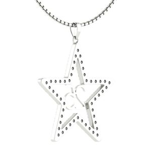 Silver Star 25 Year Anniversary <b>Necklace</b> Women Elegant Crystal Pendant Jewelry Statement Accessory Gift Daily Wear Premium - Product Image 3