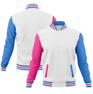 Men's Canvas Varsity <b>Jacket</b> Casual Letterman Baseball Bomber Coat Lightweight Custom OEM ODM Wholesale Front - Product Image 1